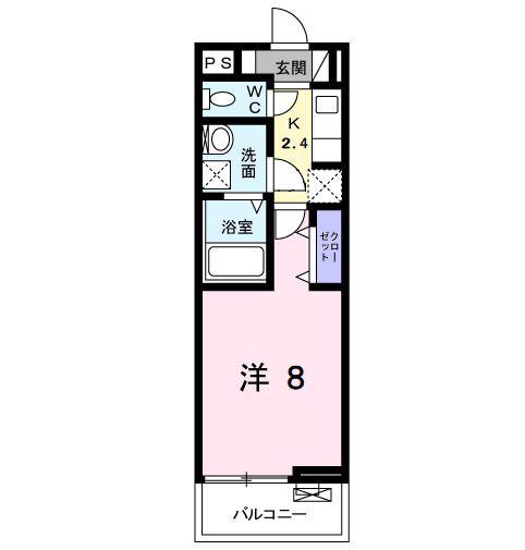 グランティーナ(1K/2階)の間取り写真
