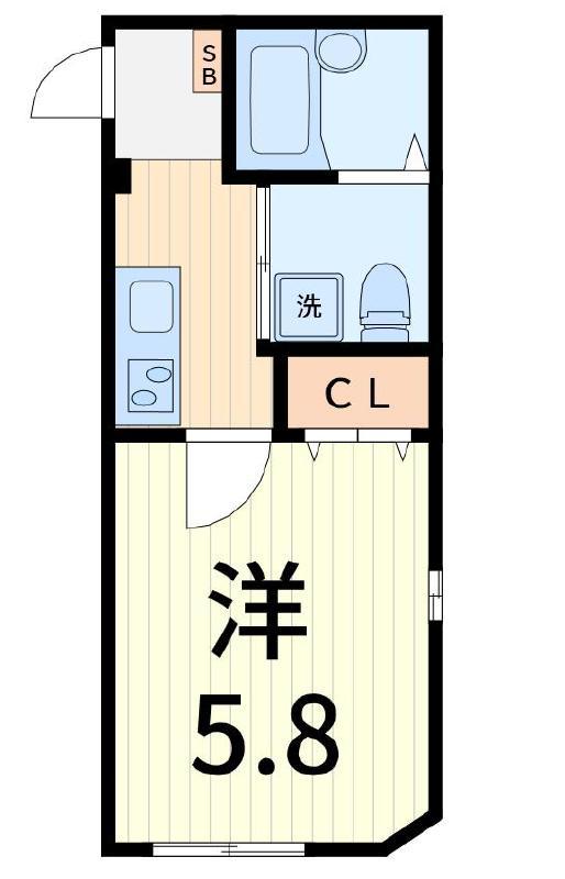 グランシャレー千住旭町(1K/3階)の間取り写真