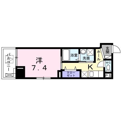 スリービーク湘南(1K/3階)の間取り写真
