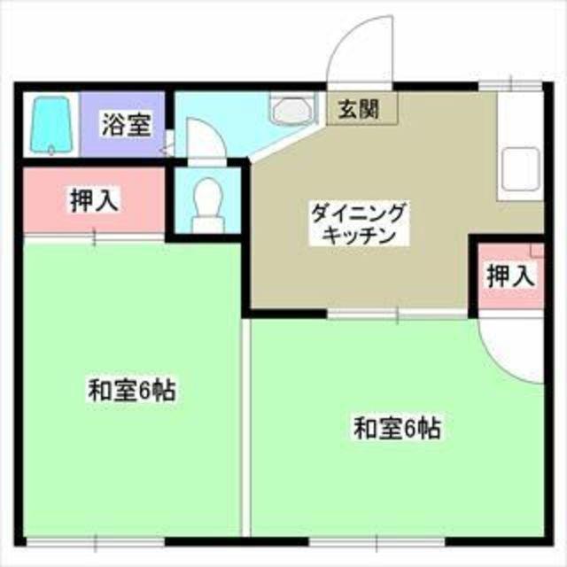 ベルジュール A(2DK/2階)の間取り写真