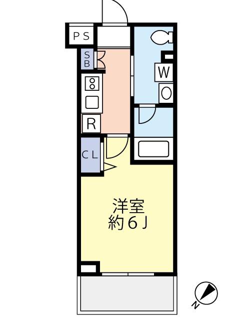 スカイコートパレス大田鵜の木(1K/3階)の間取り写真