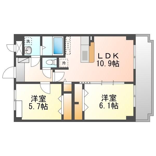 ココ アリエッタ(2LDK/4階)の間取り写真