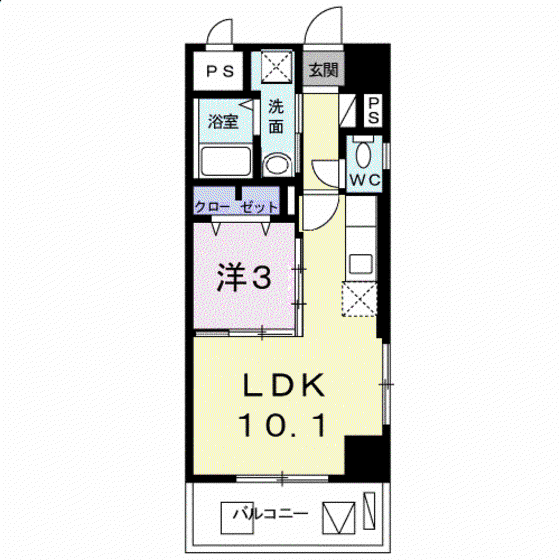 アンドーバーテラス識名(1LDK/7階)の間取り写真