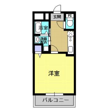 リバティ中央(1K/3階)の間取り写真