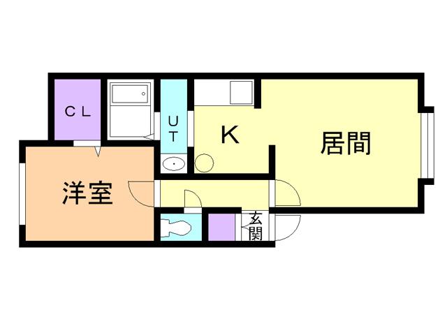 ROSSO B(1LDK/2階)の間取り写真