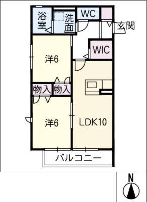 REINHEIT(2LDK/1階)の間取り写真