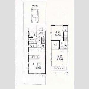 田中町メゾネット(2LDK/1階)の間取り写真