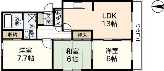レジデンスSH(3LDK/3階)の間取り写真