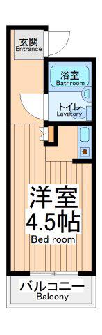 トップ鶴見第2(ワンルーム/2階)の間取り写真