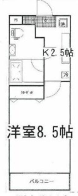 高砂桜ギ(1K/2階)の間取り写真