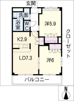 サンフォレスタ(2LDK/1階)の間取り写真