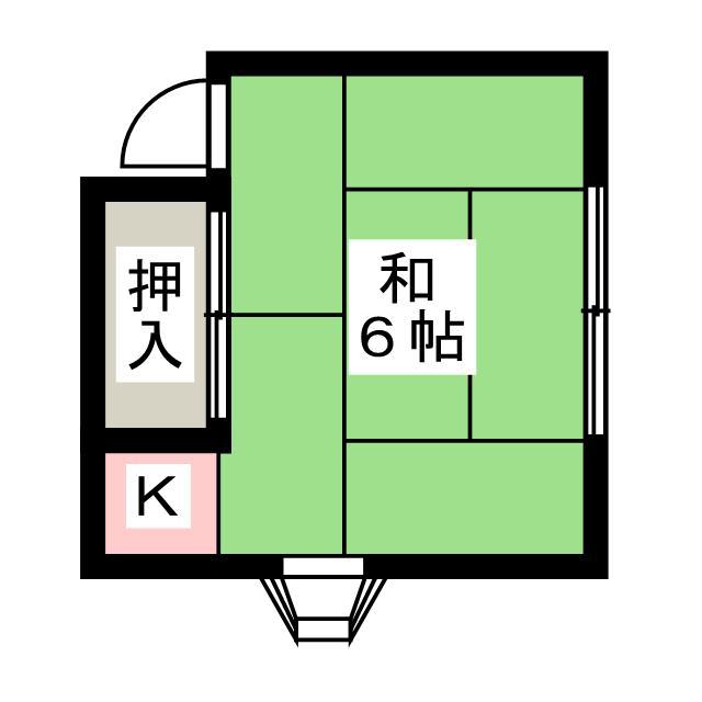 小宮荘(ワンルーム/2階)の間取り写真