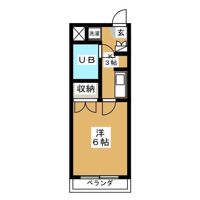 セントラルパレス8月末退去(1K/2階)の間取り写真
