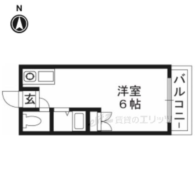 ホワイトハイツ春日(1K/4階)の間取り写真
