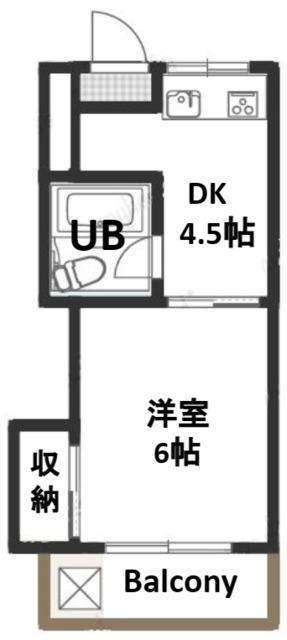 ARTE LUXE RESIDENCE 目黒本町(1DK/1階)の間取り写真