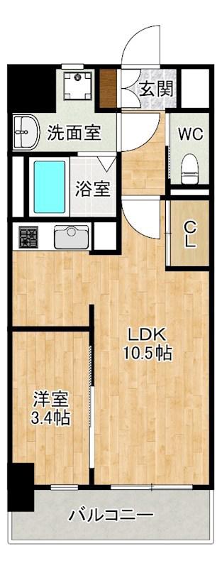 THE APARTMENT開(1LDK/2階)の間取り写真