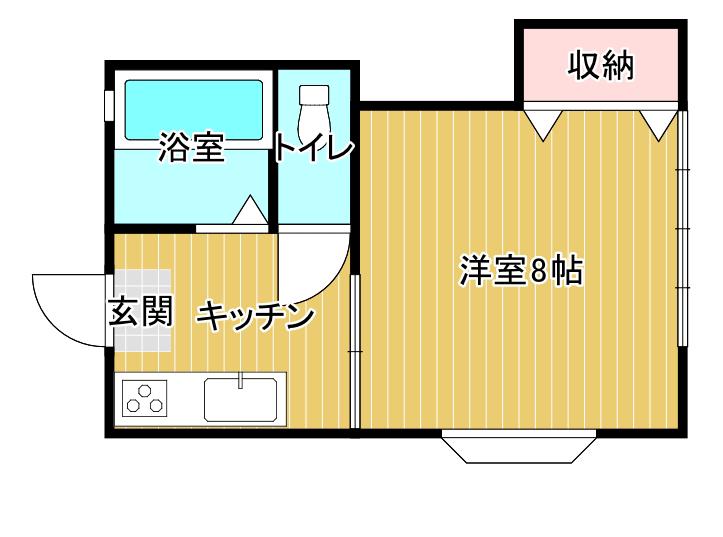杉戸ハイツ(1K/2階)の間取り写真