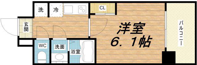 LUMINOUS放出(1K/6階)の間取り写真