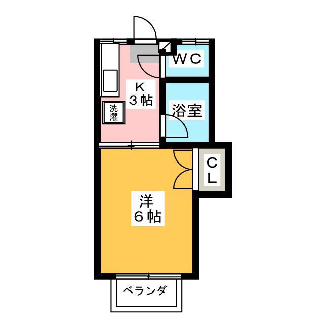 パラシオンN(1K/2階)の間取り写真