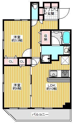 メゾン ハギⅢ(2LDK/1階)の間取り写真