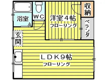 モリハイム豊新A棟(2K/1階)の間取り写真