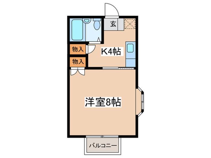 トヒロアパ-ト(1K/2階)の間取り写真