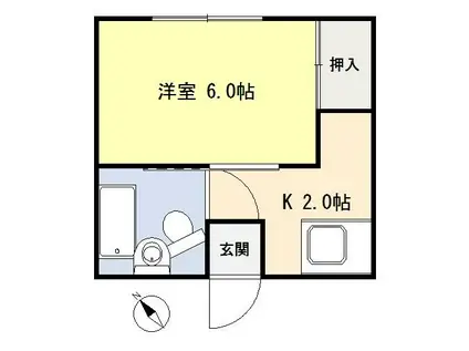 コーポ杜(1K/1階)の間取り写真