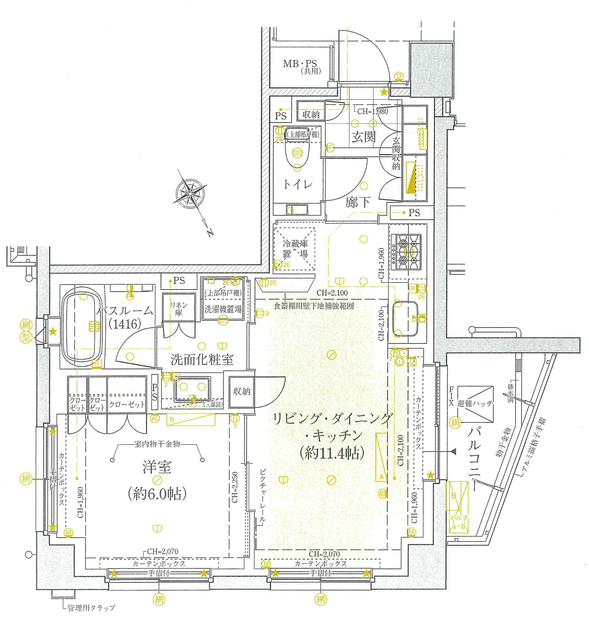 アトラス代々木上原(1LDK/2階)の間取り写真