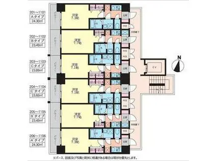 S-RESIDENCE三国ウエスト(1K/8階)の間取り写真