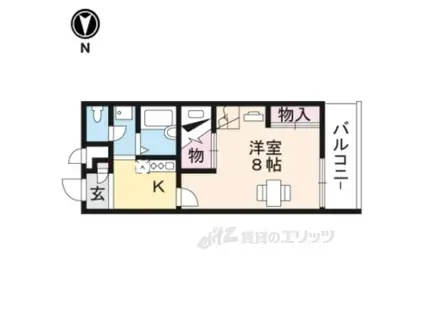 レオパレスEFINI Ⅱ(1K/3階)の間取り写真