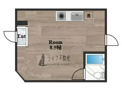 PUBLIC(ワンルーム/1階)の間取り写真