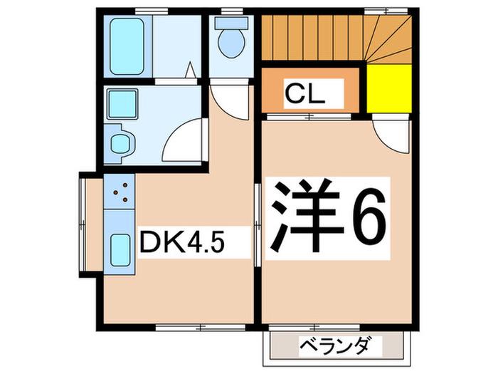 グランベリーハウス(1DK/2階)の間取り写真