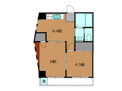 ルミナスパレス(2DK/3階)の間取り写真