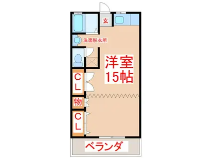 セントクレージュ壱番館(ワンルーム/2階)の間取り写真