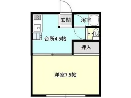 清流とそよ風のルヴァンII(1DK/1階)の間取り写真