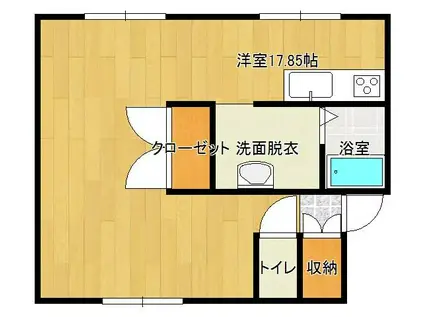 スワンヒルズ山手(ワンルーム/1階)の間取り写真