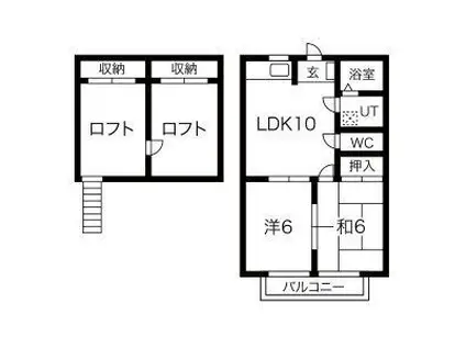 コーポラスノベルティB(2LDK/2階)の間取り写真