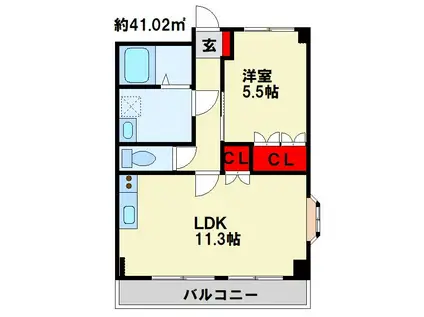 グラン・ピア(1LDK/1階)の間取り写真