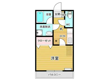 メゾン・サヴァア(1K/1階)の間取り写真