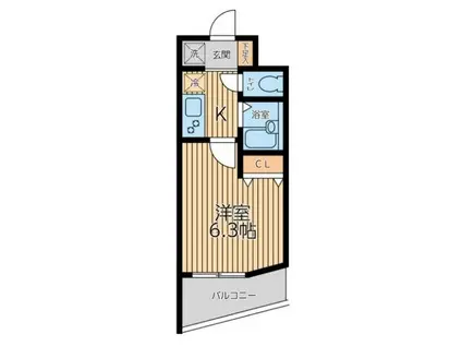 S-FORT茅ヶ崎(1K/5階)の間取り写真