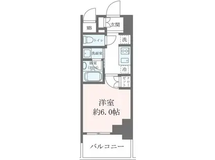 クレストコート靱公園 THE CLASS(1K/10階)の間取り写真