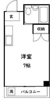 エクセレント小林第2(ワンルーム/3階)の間取り写真