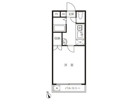 ミケル白百合II(1K/2階)の間取り写真