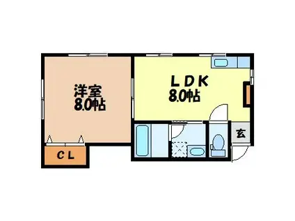 LE・OZI(1LDK/1階)の間取り写真