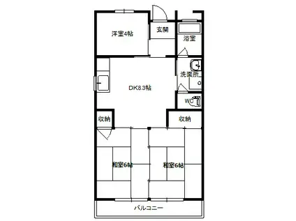 グリーンハイツ(3DK/1階)の間取り写真