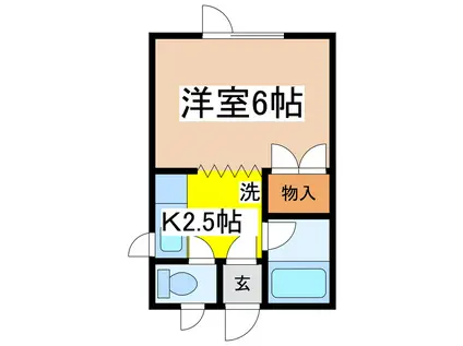 ハウス春(1K/1階)の間取り写真