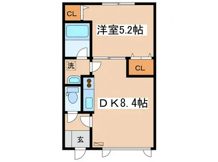 WELCOME SATO 6(1DK/1階)の間取り写真