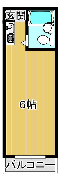コレクション関目弐番館(ワンルーム/5階)の間取り写真