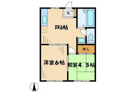 ファミーユ樹(2DK/2階)の間取り写真