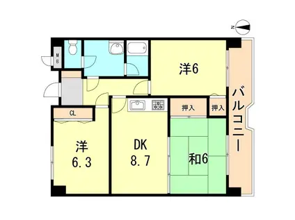 ルミエール明石(3LDK/7階)の間取り写真